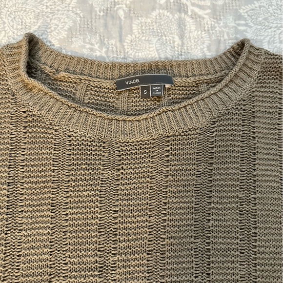 Vince 100% Linen Knit Pullover Crew Neck Sweater - Picture 4 of 6